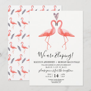 invitación de recepción de fuga de flamencos