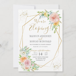 Invitación de recepción de fuga floral rosada