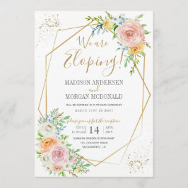 Invitación de recepción de fuga floral rosada