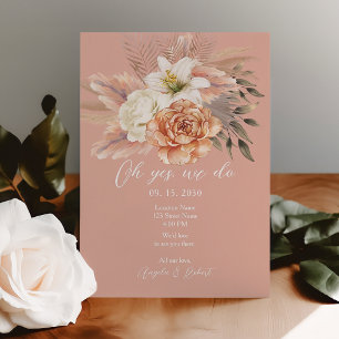 Invitación de Recepción de Huida con Flores de Dur