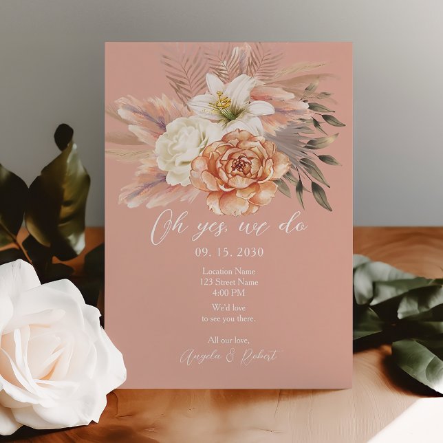 Invitación de Recepción de Huida con Flores de Dur (Subido por el creador)
