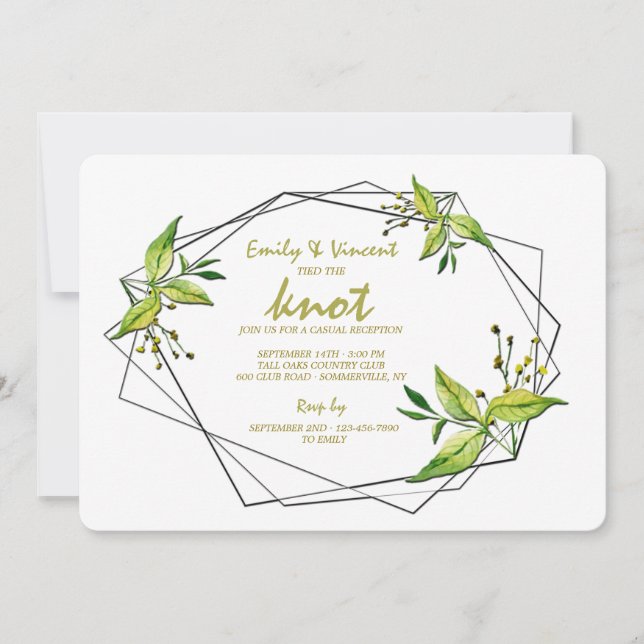 Invitación de Recepción de Huida y Boda Secreta (Anverso)