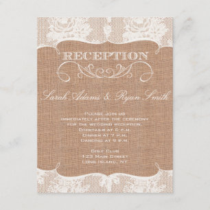 Invitación de recepción de impresión de arpillera