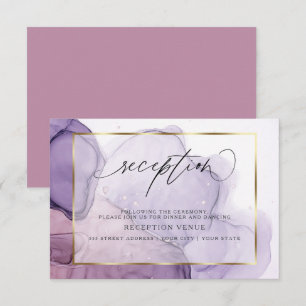 Invitación de recepción de lirio de ciruela tinta
