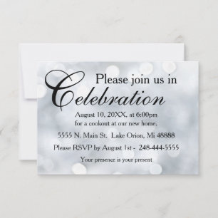 Invitación de recepción de luces nieve brillo dest