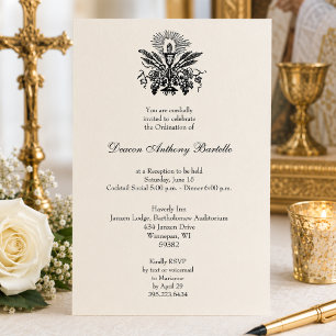 Invitación de recepción de ordenación de sacerdote