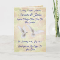 Invitación de Recepción de Palomas Blancas Románti