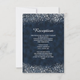 Invitación de recepción de polvo de estrellas azul