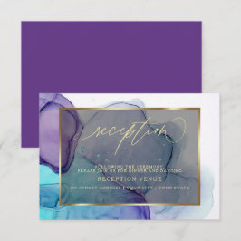 Invitación de Recepción Elegant Aqua y Deep Purple