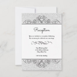 Invitación de recepción FauxGlitterFormal Floral F