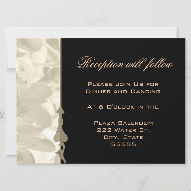 Invitación de recepción floral elegante (Anverso)