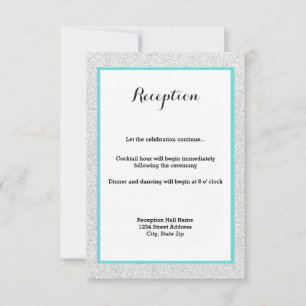 Invitación de recepción - Marco de brillo blanco y