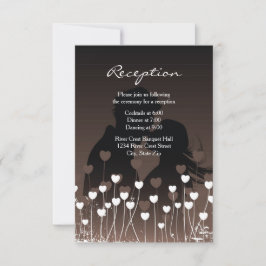 Invitación de Recepción - Silueta de Corazones en 