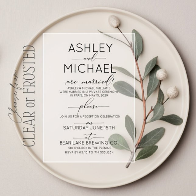 Invitación de recepción solo para boda de tipograf (Subido por el creador)