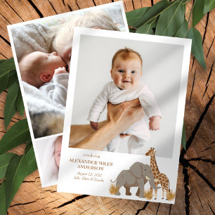 Invitación de Recién nacido de fotos de animales d