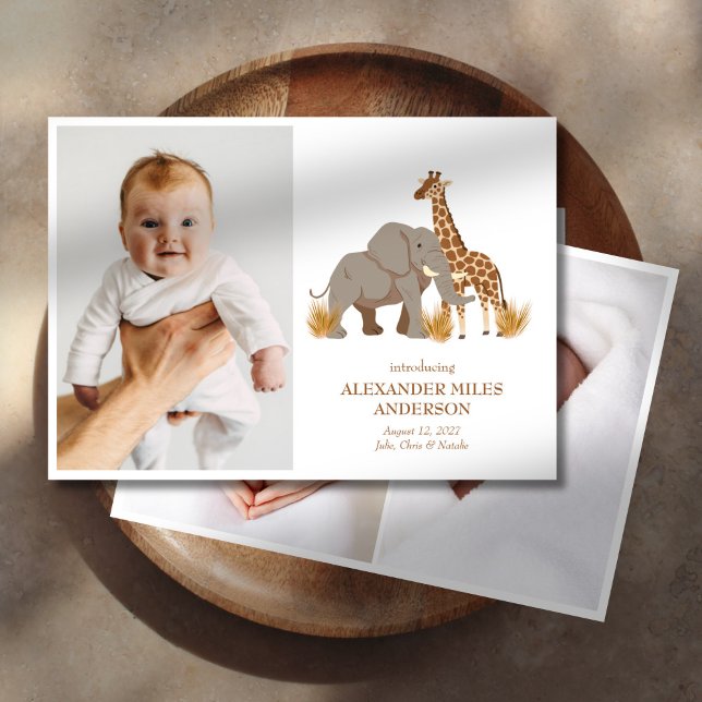 Invitación de Recién nacido de fotos de animales d (Subido por el creador)
