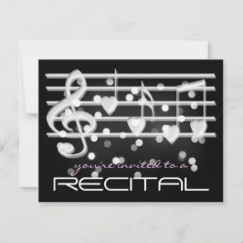 invitación de recital de música de notas mágicas b