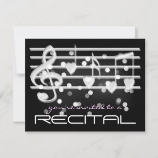 invitación de recital de música de notas mágicas b