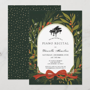 Invitación de Recital de Piano Blanco con Corona d