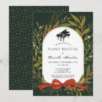 Invitación de Recital de Piano con Corona de Lazo 