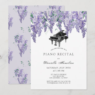 Invitación de Recital de Piano Wisteria Blanca