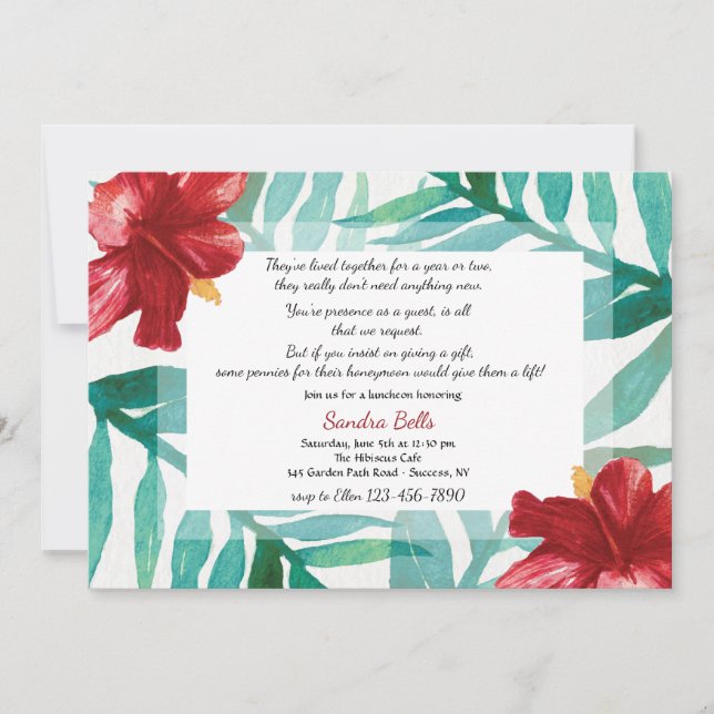 Invitación de Red Hibiscus (Anverso)