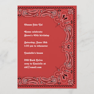 Invitación de Red Paisley Bandana