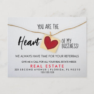 invitación de referencias al corazón de bienes raí