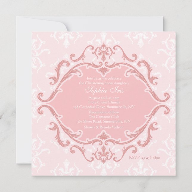 Invitación de Refinamiento Rosa (Anverso)