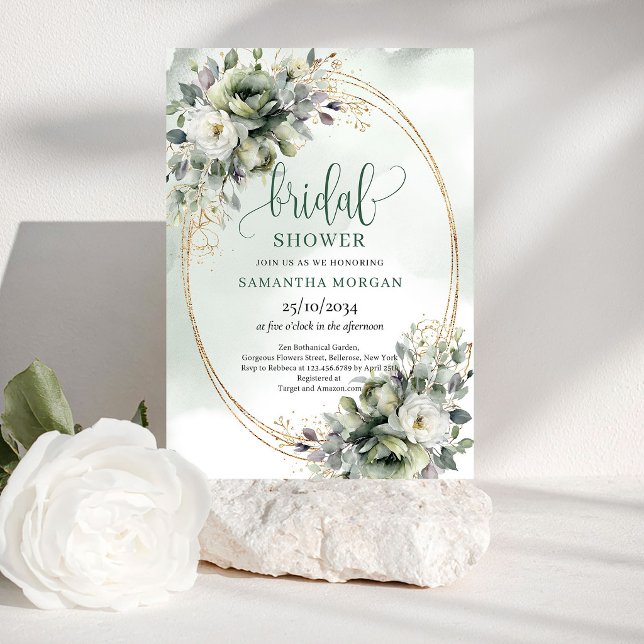 Invitación de Regader de Boda con Acuarela Botánic (Botanical Watercolor Bridal Shower Invitation)