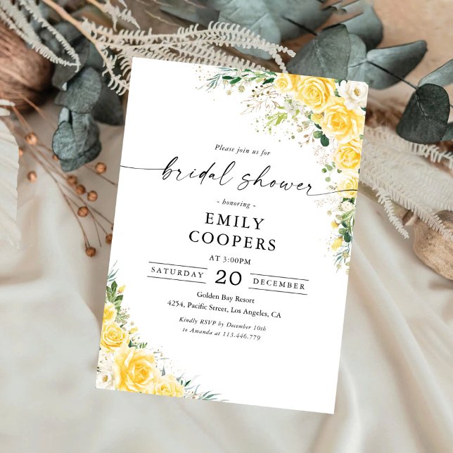 Invitación de Regader de Boda con Flores Amarillas (Subido por el creador)