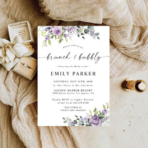 Invitación de Regader de Boda Floral Morado Elegan