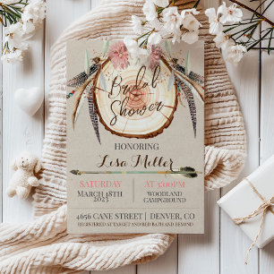 Invitación de Regader de Boda Rústica Boho WoodSli