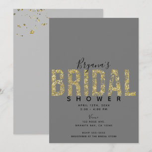 Invitación de Regadera de Boda con Brillo de Escam