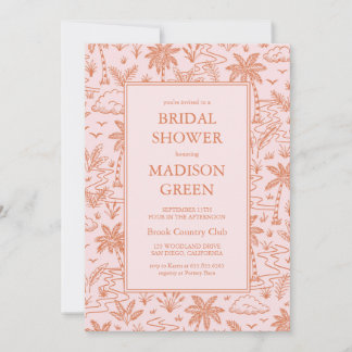 Invitación de regadera de boda con estampado de to