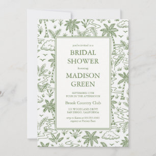 Invitación de regadera de boda con estampado de to