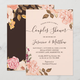 Invitación de Regadera de Boda de Parejas Floral R