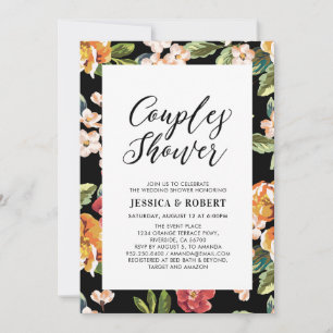 Invitación de regadera de boda de parejas tropical