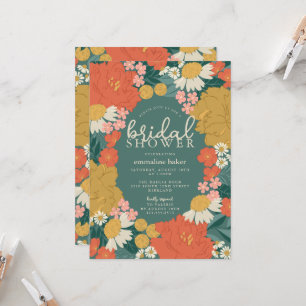 Invitación de Regadera de Novia con Ramo Floral