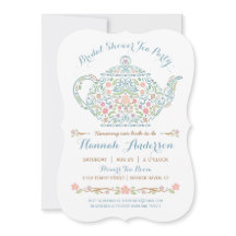 Invitación de Regadera de Novia de Tetera Elegante