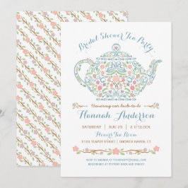 Invitación de Regadera de Novia de Tetera Elegante