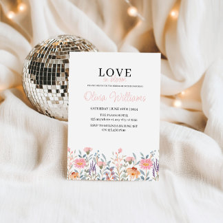 Invitación de regadera floral nupcial en flor shh