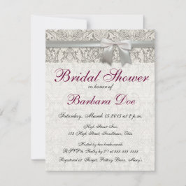 Invitación de regadera nupcial de encaje antiguo p