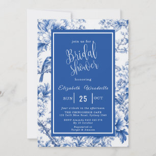 Invitación de Regadera Nupcial Floral de Chinoiser