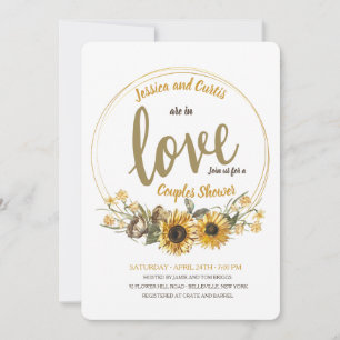 Invitación de Regadera para Parejas Floral de Amor