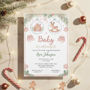 Invitación de regalo de bebé de casa de pan de jen