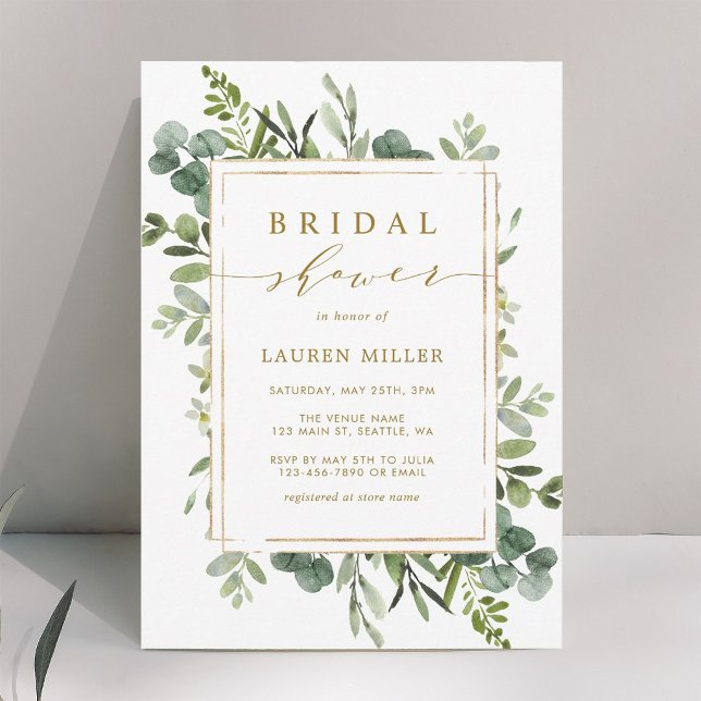Invitación de Regalo de Boda Botanical Gold Greene (Subido por el creador)
