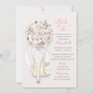 Invitación de Regalo de Boda con Zapato de Encaje 