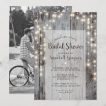 Invitación de Regalo de Boda de Madera con Luces R