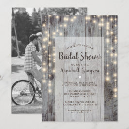 Invitación de Regalo de Boda de Madera con Luces R